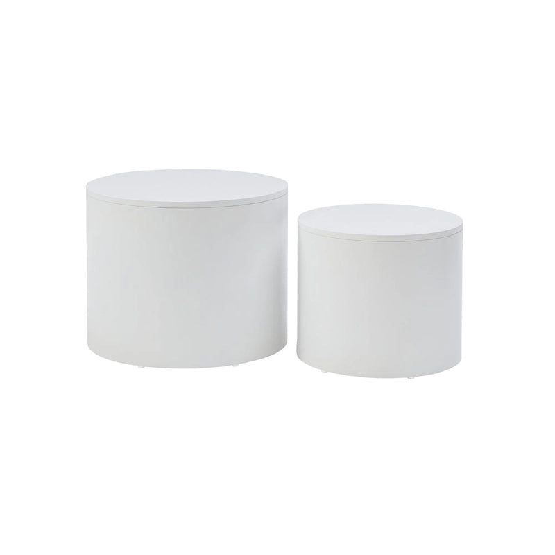 Ensemble de 2 tables basses rondes modernes (table basse et table d'appoint) pour salon