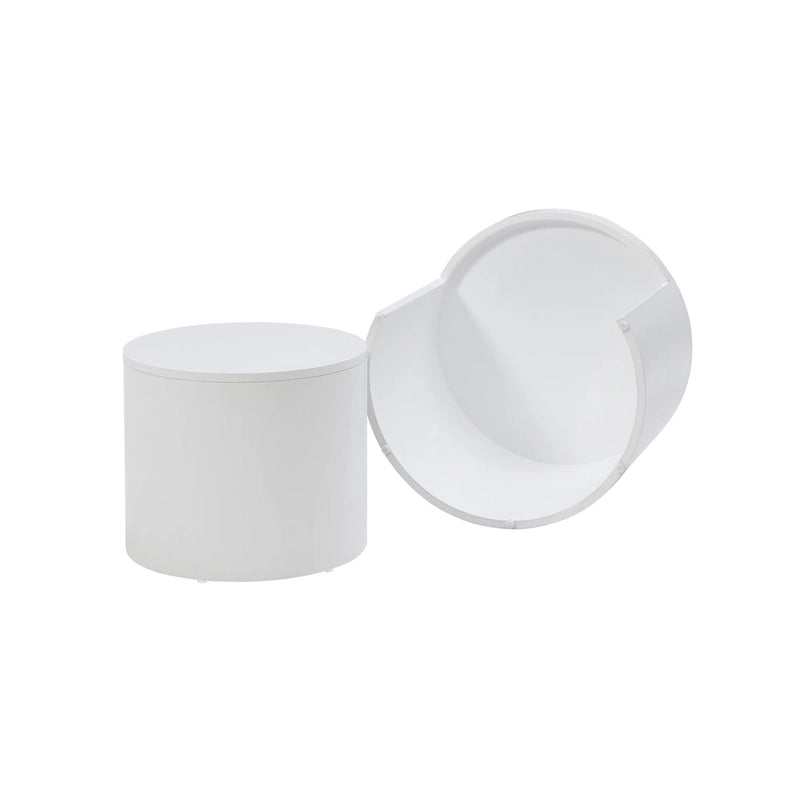 Ensemble de 2 tables basses rondes modernes (table basse et table d'appoint) pour salon