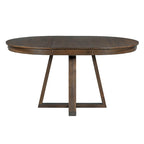 Ensemble de salle à manger 5 pièces en noyer avec table ronde extensible et 4 chaises
