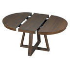 Ensemble de salle à manger 5 pièces en noyer avec table ronde extensible et 4 chaises
