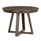 Ensemble de salle à manger 5 pièces en noyer avec table ronde extensible et 4 chaises