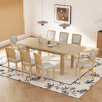 Ensemble de 7 pièces de salle à manger en bois avec table extensible et 6 chaises