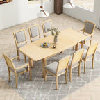 Ensemble de 7 pièces de salle à manger en bois avec table extensible et 6 chaises