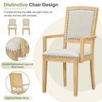 Ensemble de 7 pièces de salle à manger en bois avec table extensible et 6 chaises
