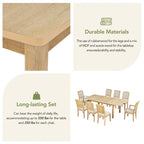 Ensemble de 7 pièces de salle à manger en bois avec table extensible et 6 chaises