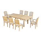 Ensemble de 7 pièces de salle à manger en bois avec table extensible et 6 chaises