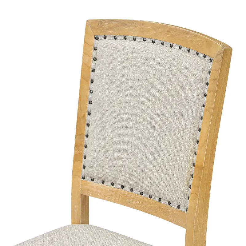 Ensemble de 7 pièces de salle à manger en bois avec table extensible et 6 chaises