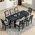 Ensemble de 7 pièces de salle à manger en bois avec table extensible et 6 chaises