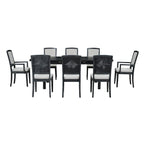 Ensemble de 7 pièces de salle à manger en bois avec table extensible et 6 chaises
