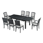 Ensemble de 7 pièces de salle à manger en bois avec table extensible et 6 chaises