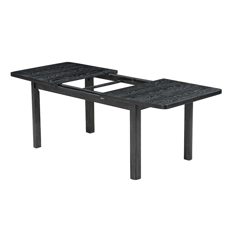 Ensemble de 7 pièces de salle à manger en bois avec table extensible et 6 chaises