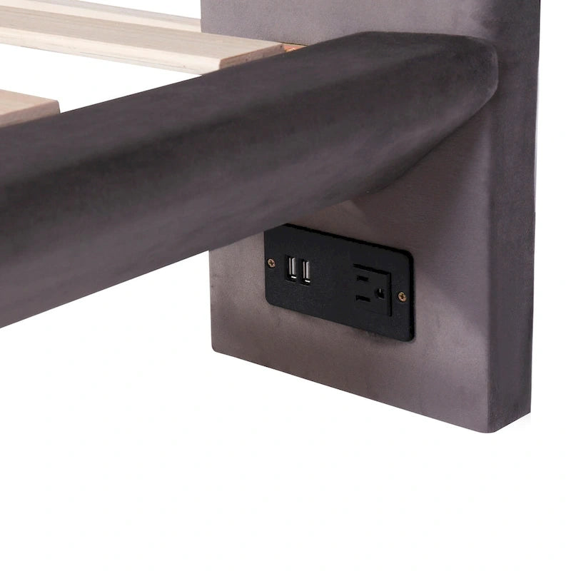 Lit plateforme flottant Queen Velvet avec éclairage à détecteur
