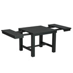 Ensemble de salle à manger noir 6 pièces en bois avec table extensible, 4 chaises et un banc