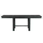 Ensemble de salle à manger noir 6 pièces en bois avec table extensible, 4 chaises et un banc