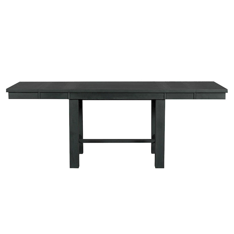 Ensemble de salle à manger noir 6 pièces en bois avec table extensible, 4 chaises et un banc