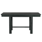 Ensemble de salle à manger noir 6 pièces en bois avec table extensible, 4 chaises et un banc