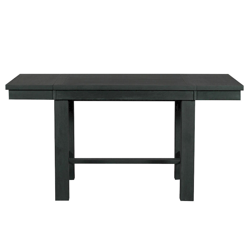 Ensemble de salle à manger noir 6 pièces en bois avec table extensible, 4 chaises et un banc