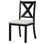 Ensemble de salle à manger noir 6 pièces en bois avec table extensible, 4 chaises et un banc