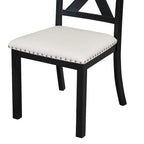 Ensemble de salle à manger noir 6 pièces en bois avec table extensible, 4 chaises et un banc