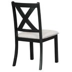 Ensemble de salle à manger noir 6 pièces en bois avec table extensible, 4 chaises et un banc