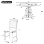 Ensemble de salle à manger 5 pièces en bois avec table extensible et 4 chaises