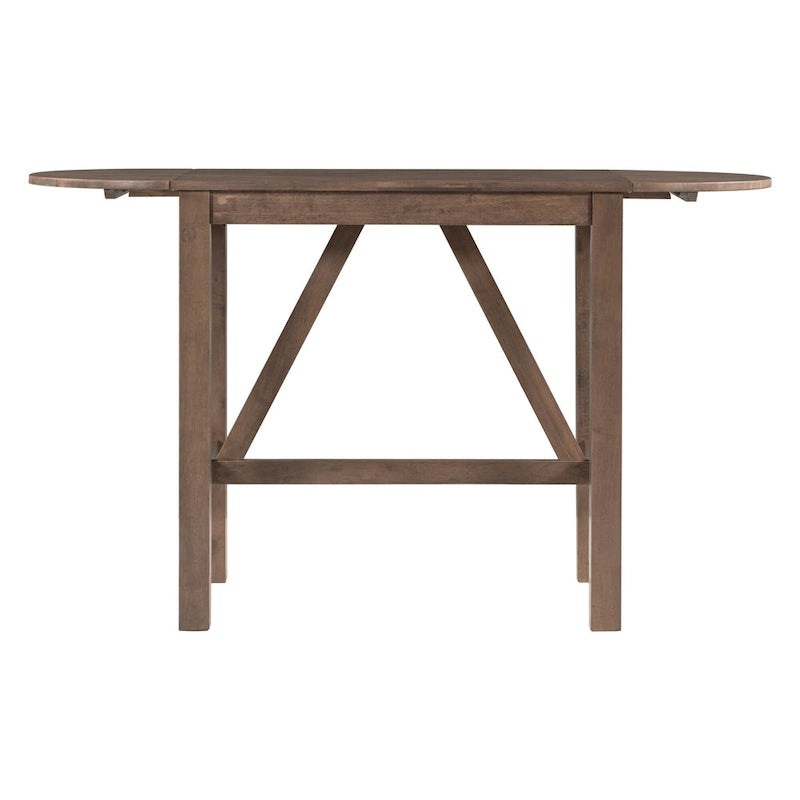 Ensemble de salle à manger rustique 3 pièces en bois avec table à abattant et 2 chaises de salle à manger rembourrées