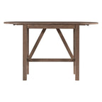 Ensemble de salle à manger rustique 3 pièces en bois avec table à abattant et 2 chaises de salle à manger rembourrées