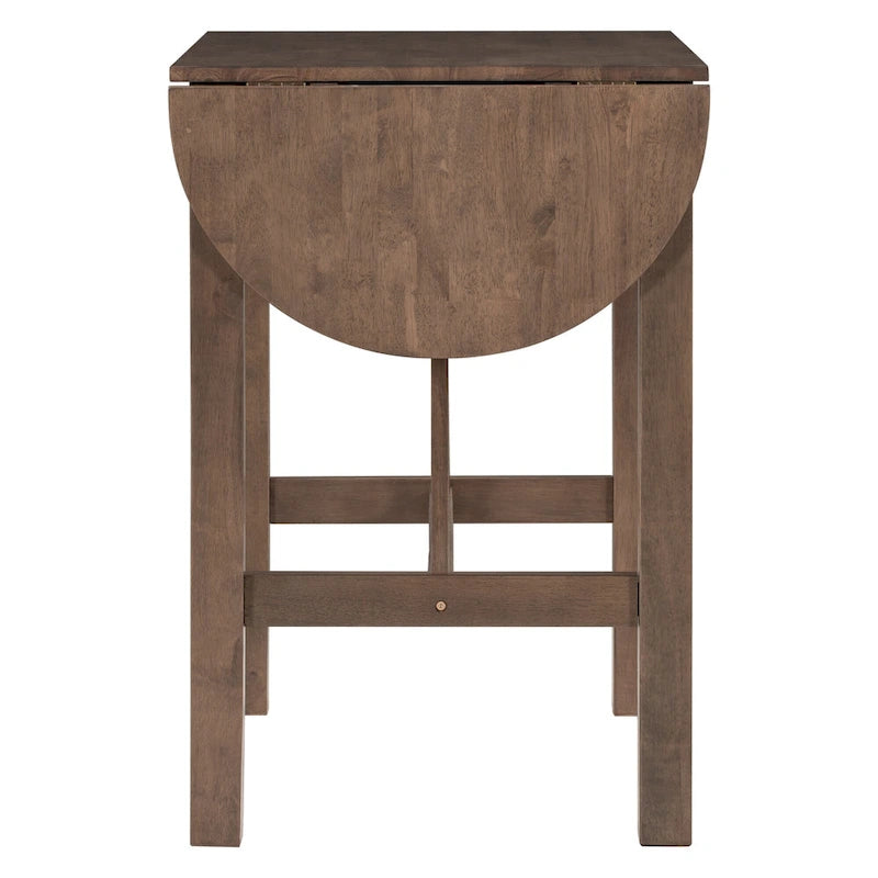 Ensemble de salle à manger rustique 3 pièces en bois avec table à abattant et 2 chaises de salle à manger rembourrées