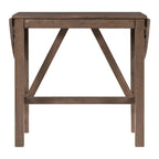 Ensemble de salle à manger rustique 3 pièces en bois avec table à abattant et 2 chaises de salle à manger rembourrées