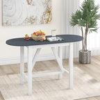 Ensemble de salle à manger rustique 3 pièces en bois avec table à abattant et 2 chaises de salle à manger rembourrées
