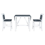 Ensemble de salle à manger rustique 3 pièces en bois avec table à abattant et 2 chaises de salle à manger rembourrées