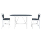 Ensemble de salle à manger rustique 3 pièces en bois avec table à abattant et 2 chaises de salle à manger rembourrées