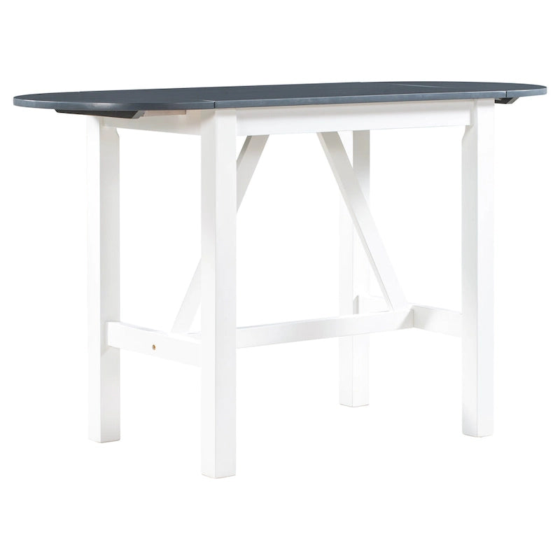 Ensemble de salle à manger rustique 3 pièces en bois avec table à abattant et 2 chaises de salle à manger rembourrées
