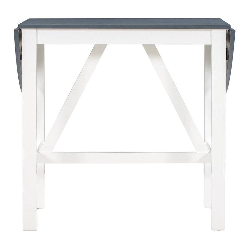 Ensemble de salle à manger rustique 3 pièces en bois avec table à abattant et 2 chaises de salle à manger rembourrées