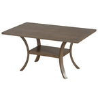 Ensemble de salle à manger moderne 6 pièces avec 4 chaises de salle à manger à coussins amovibles, étagère de rangement et banc