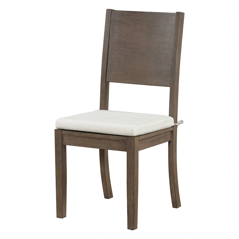 Ensemble de salle à manger moderne 6 pièces avec 4 chaises de salle à manger à coussins amovibles, étagère de rangement et banc