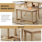 Ensemble de salle à manger moderne 6 pièces avec 4 chaises de salle à manger à coussins amovibles, étagère de rangement et banc