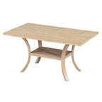 Ensemble de salle à manger moderne 6 pièces avec 4 chaises de salle à manger à coussins amovibles, étagère de rangement et banc