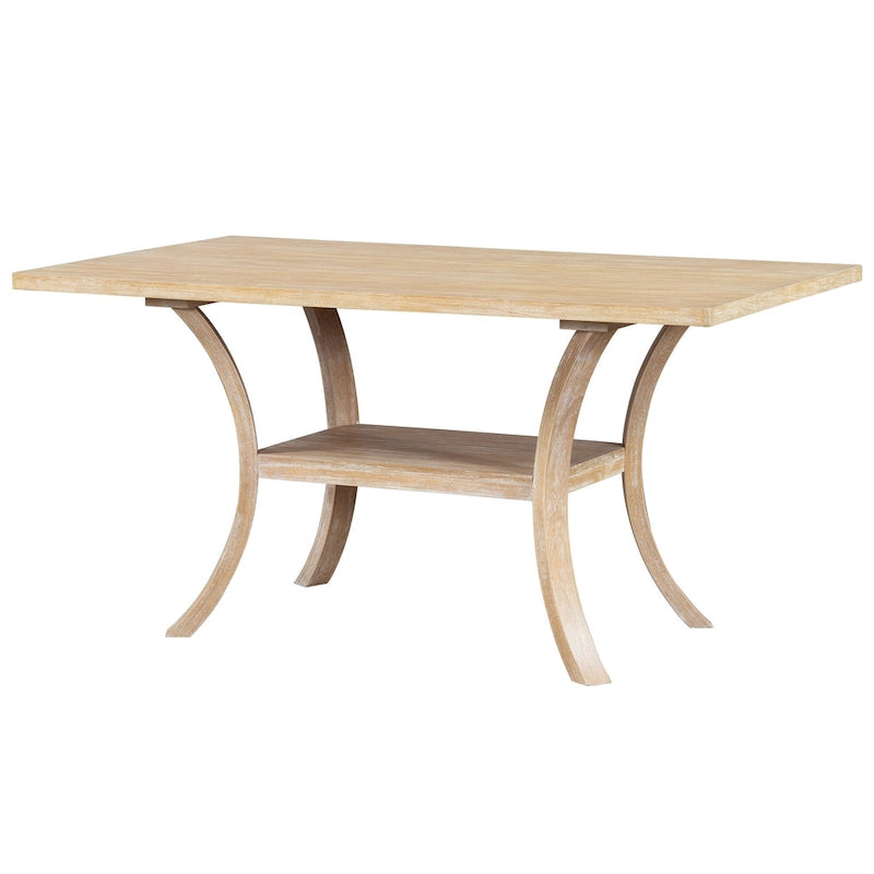 Ensemble de salle à manger moderne 6 pièces avec 4 chaises de salle à manger à coussins amovibles, étagère de rangement et banc