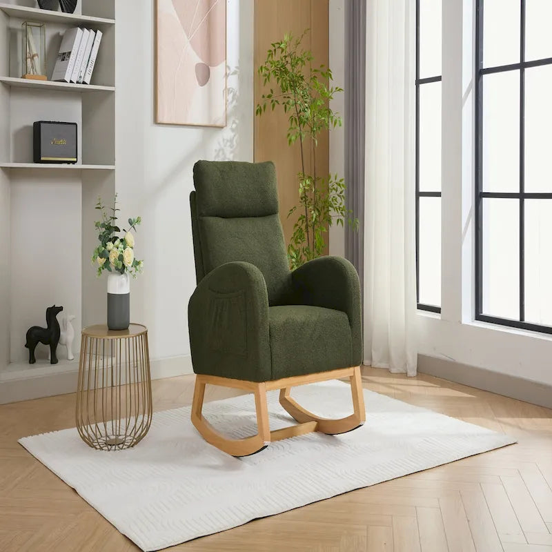 Fauteuil à bascule en tissu Teddy
