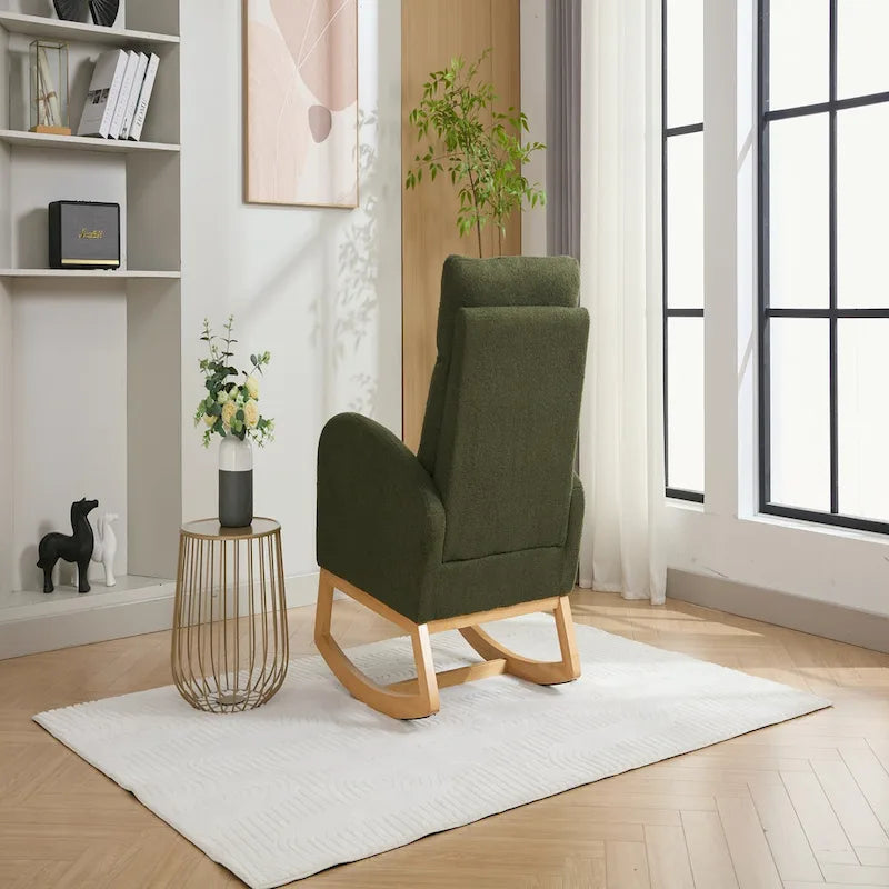 Fauteuil à bascule en tissu Teddy