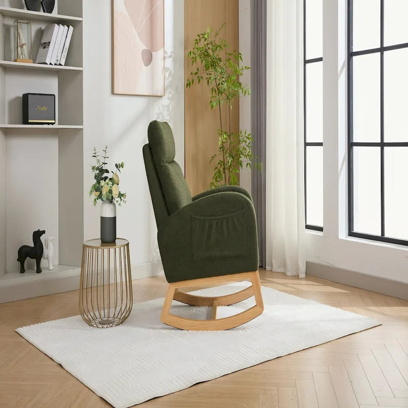 Fauteuil à bascule en tissu Teddy