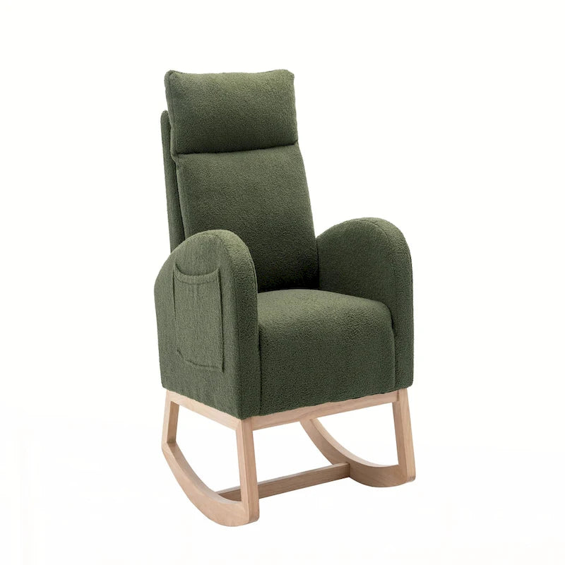 Fauteuil à bascule en tissu Teddy