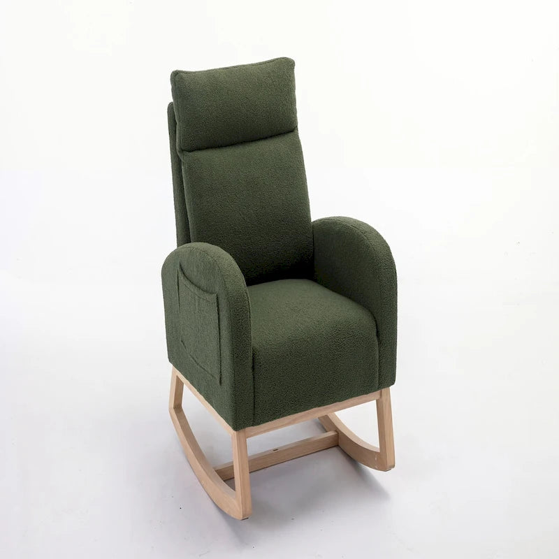 Fauteuil à bascule en tissu Teddy