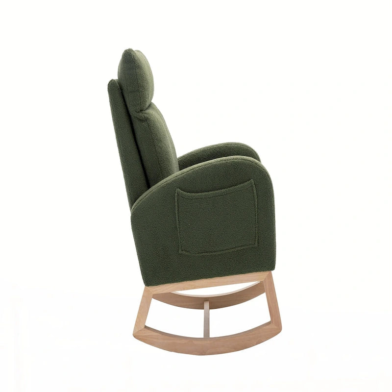 Fauteuil à bascule en tissu Teddy