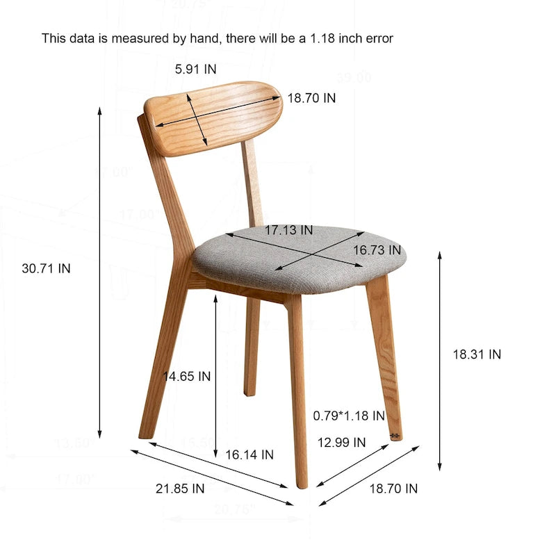Chaise de salle à manger haut de gamme en bois massif, confection exceptionnelle pour une assise confortable