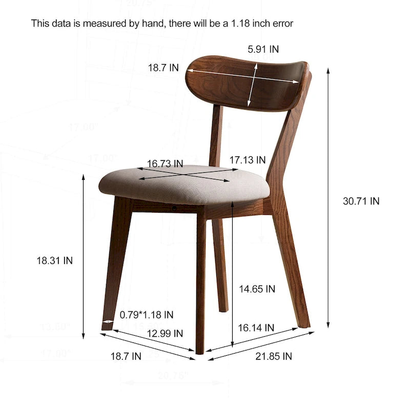Chaise de salle à manger haut de gamme en bois massif, confection exceptionnelle pour une assise confortable
