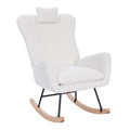 Fauteuil à bascule de chambre d'enfant en tissu peluche Teddy pour salon et chambre à coucher