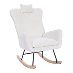 Fauteuil à bascule de chambre d'enfant en tissu peluche Teddy pour salon et chambre à coucher
