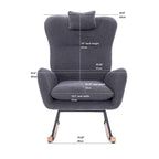 Fauteuil à bascule de chambre d'enfant en tissu peluche Teddy pour salon et chambre à coucher